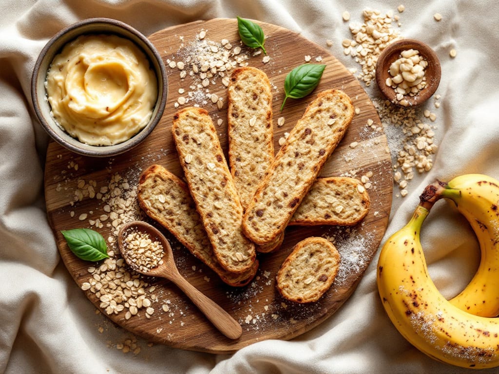 Biscotti di banana e avena senza latte