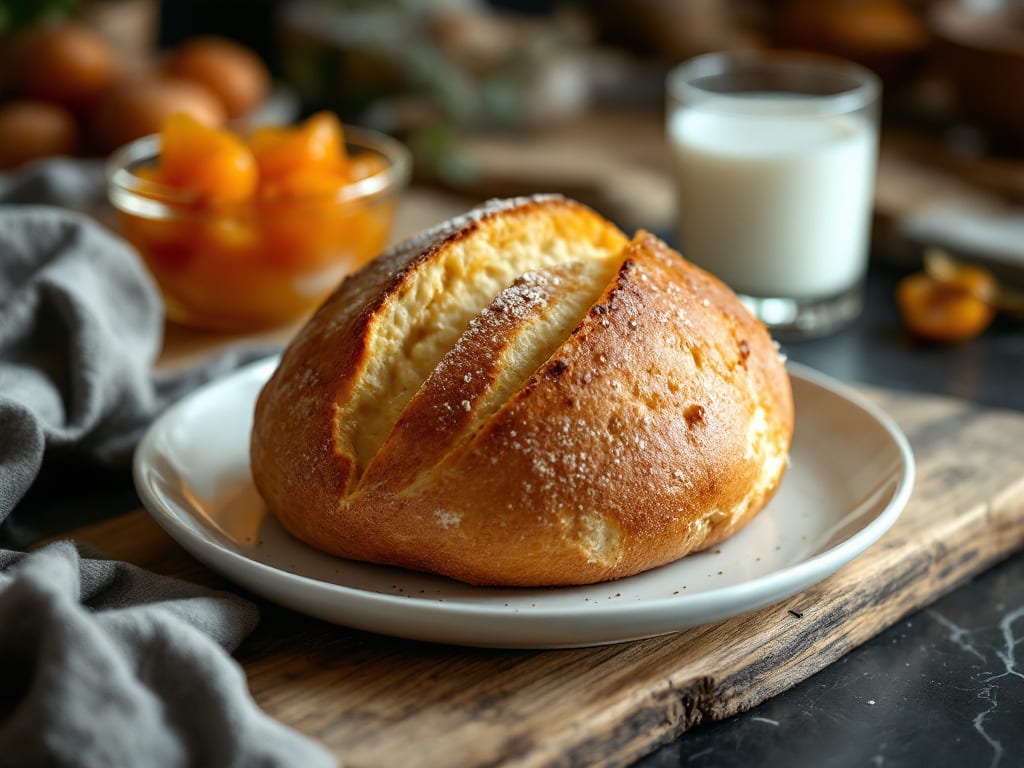 Brioche alla segale con marmellata di albicocche