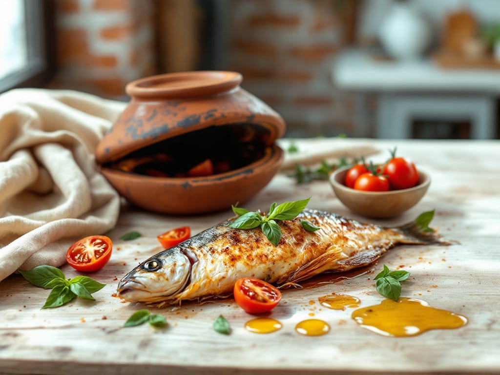 Trancio di branzino al forno con pomodori