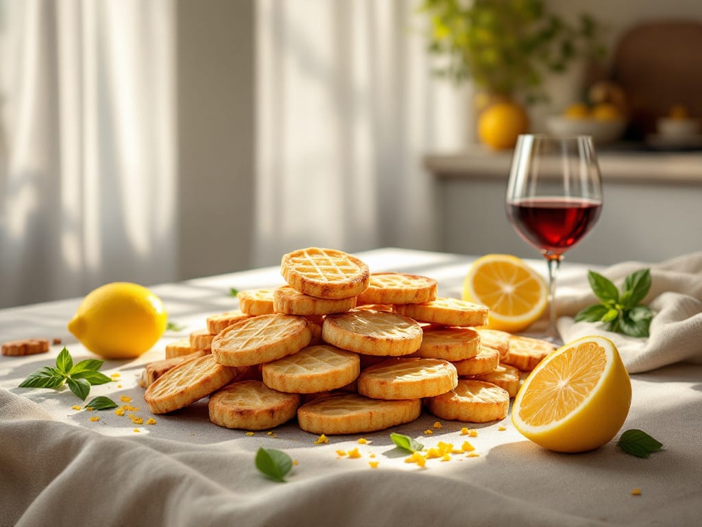 Biscotti al limone e basilico fresco