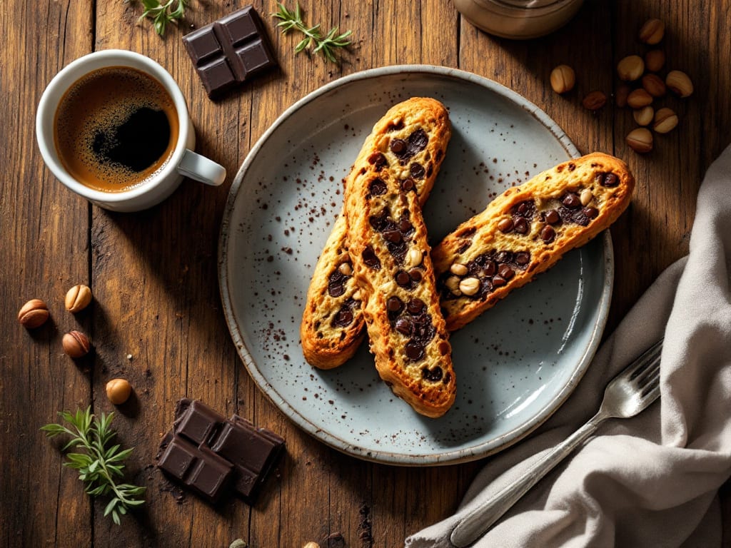 Biscotti al cioccolato fondente e caffè