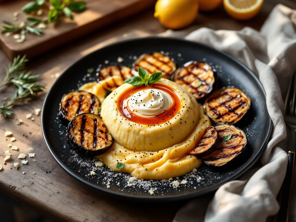 Polenta al forno con melanzane e ricotta