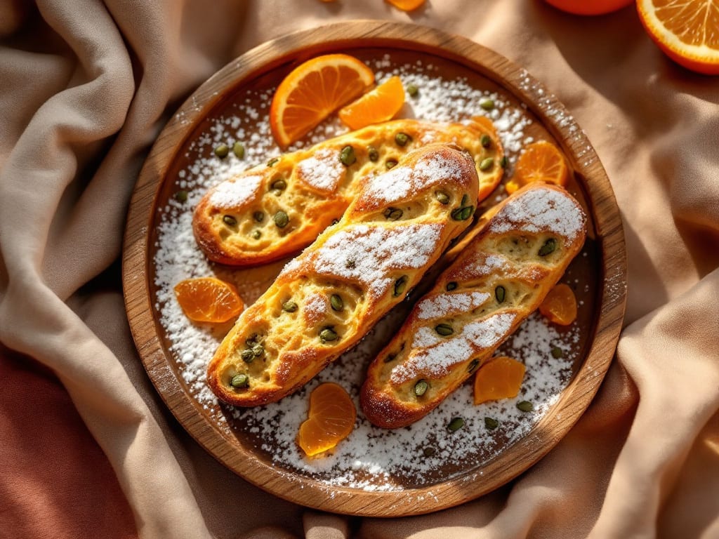 Biscotti al pistacchio e arancia candita