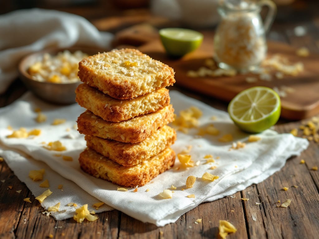 Biscotti al cocco e lime con glassa al limone