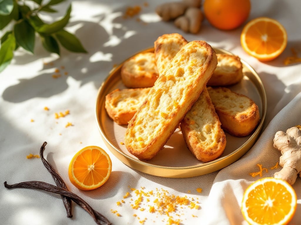 Biscotti all'arancia e vaniglia con zenzero