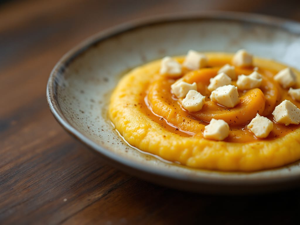 Polenta al forno con zucca e gorgonzola