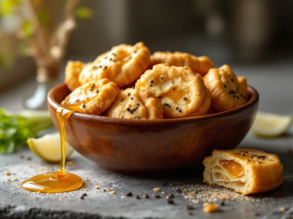 Biscotti al finocchio e miele con semi di sesamo