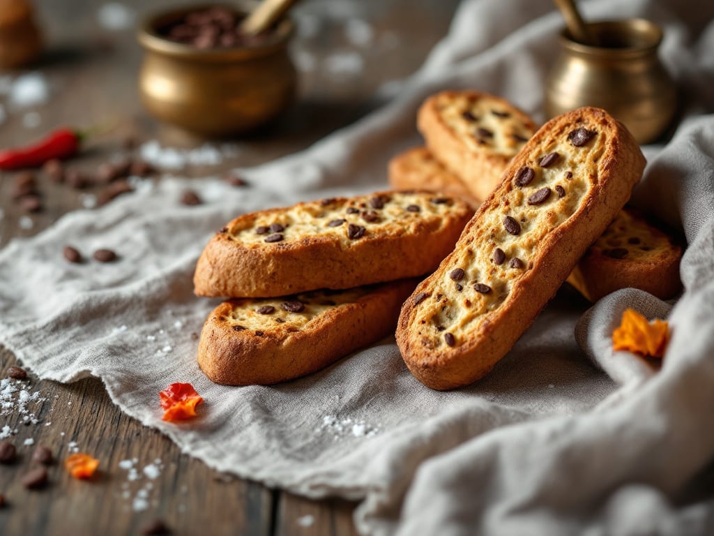 Biscotti al burro e cacao amaro con peperoncino