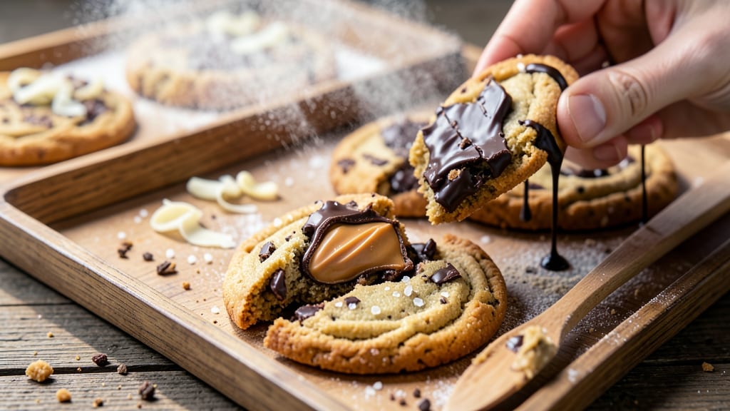 Biscotti al cioccolato fondente e burro di arachidi