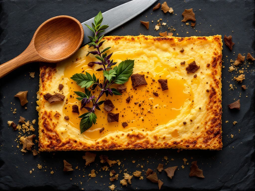 Polenta al tartufo con burro e salvia