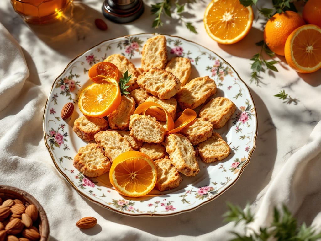 Biscotti alle mandorle e miele con scorza d'arancia
