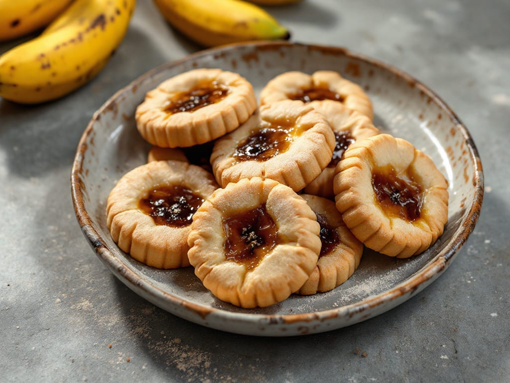 Biscotti alla vaniglia e banana matura
