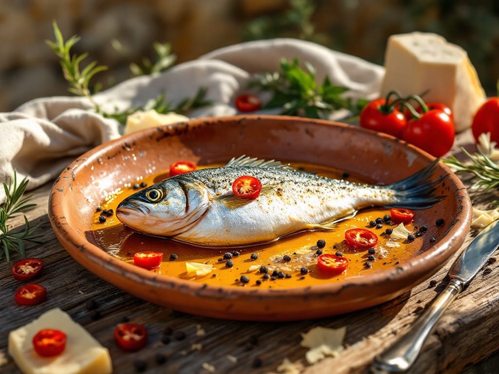 Cefalo in umido con olio e peperoncino