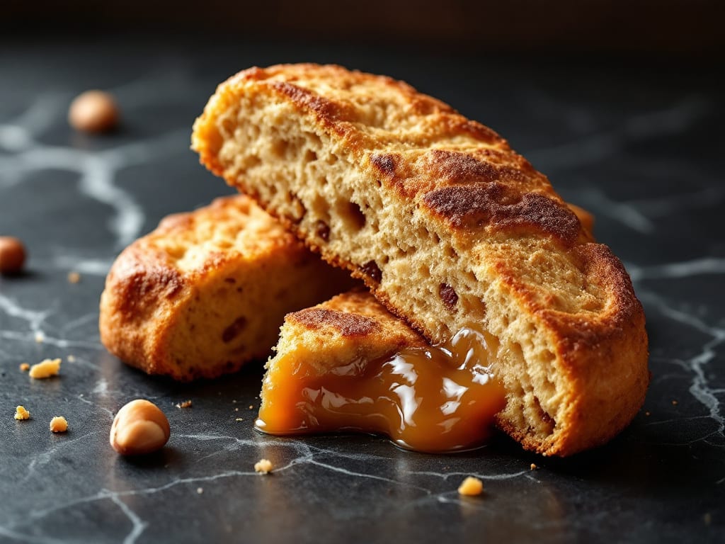 Biscotti alla nocciola tostata e caramello