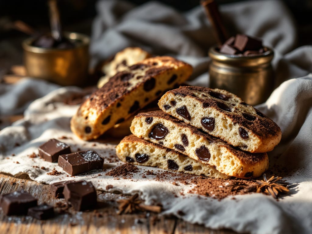 Biscotti svizzeri al cacao e vaniglia con gocce di cioccolato