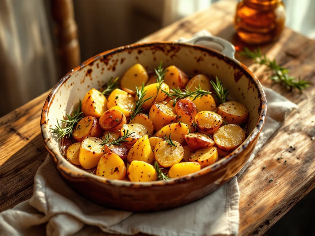 Cefalo al forno con patate e rosmarino
