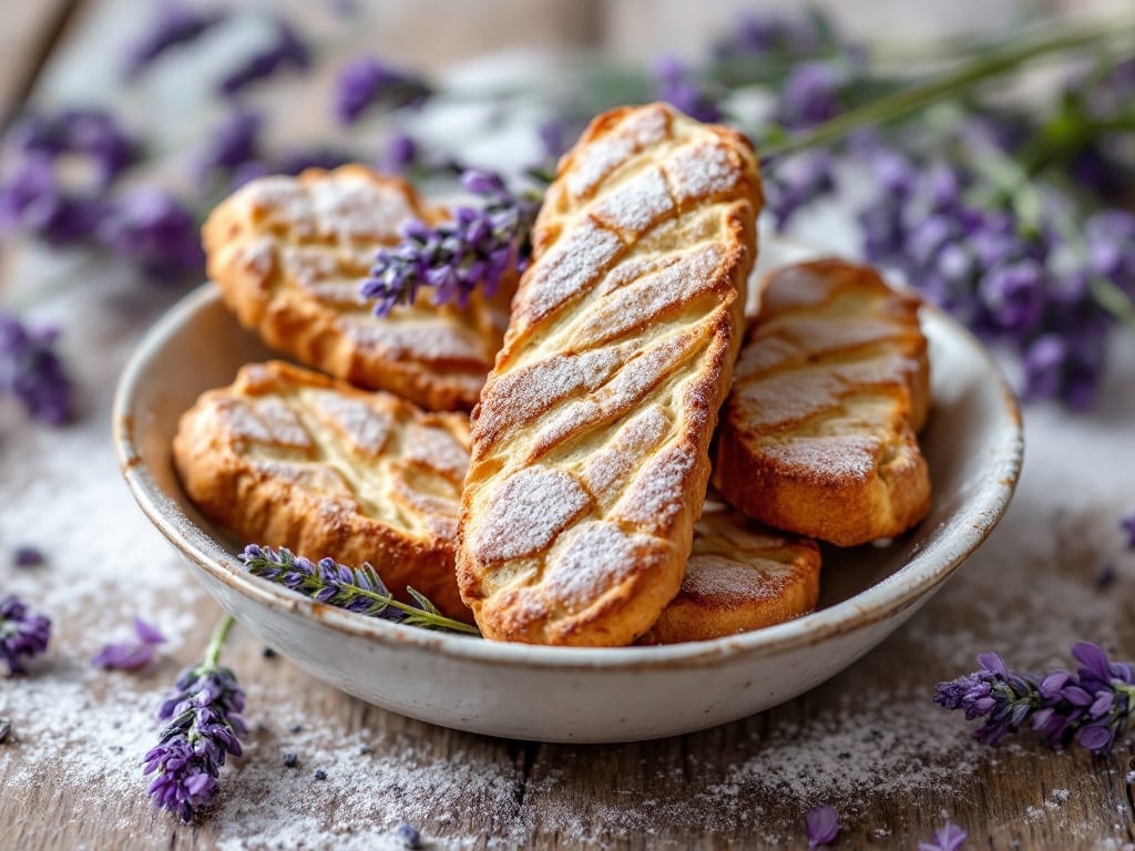 Biscotti alla lavanda ricetta: burro morbido e farina setacciata per un profumo delicato