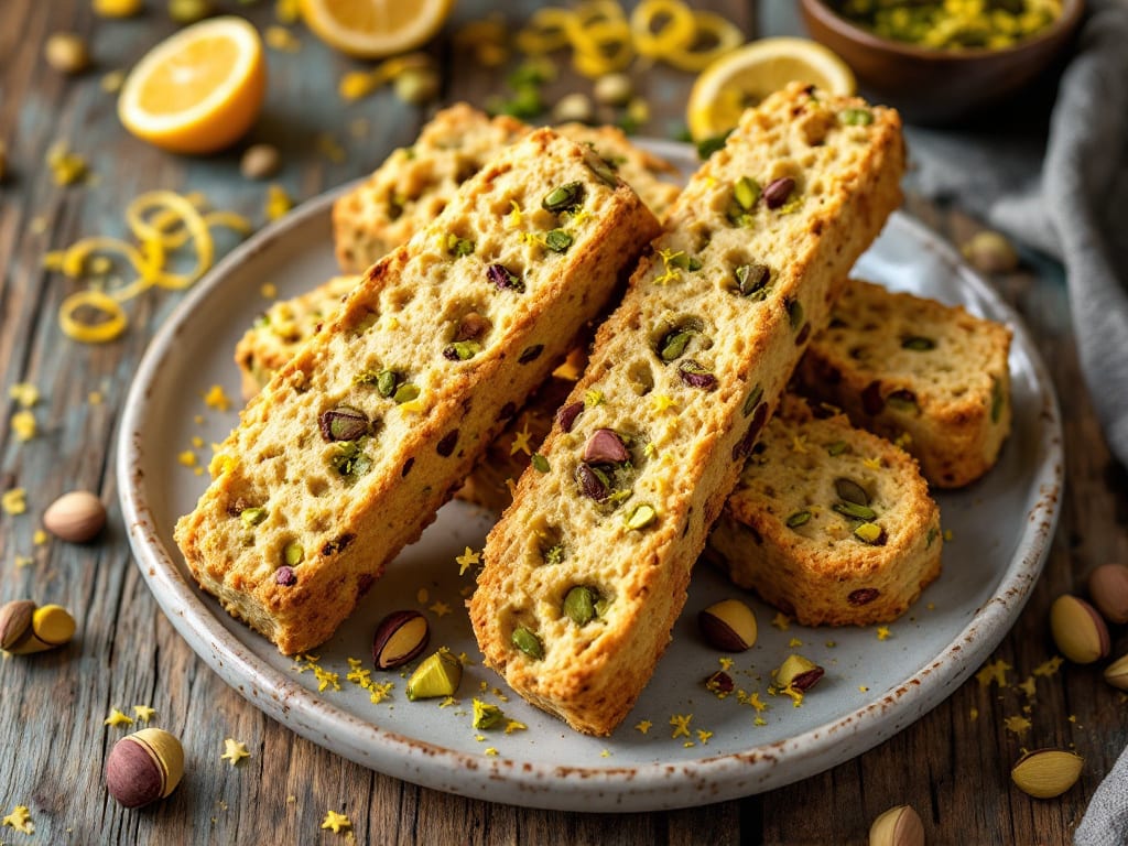 Biscotti senza uova al pistacchio e limone