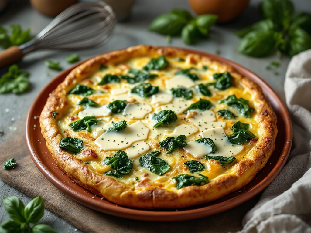 Frittata veloce con asiago e spinaci