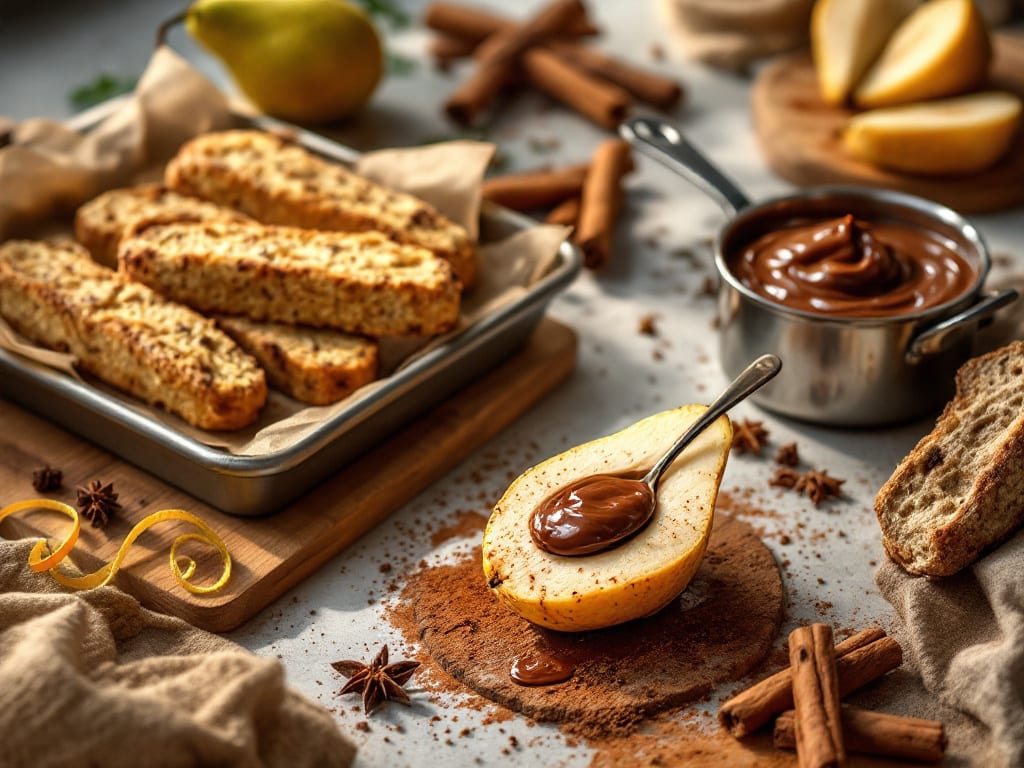 Biscotti alla Nutella e pere cotte