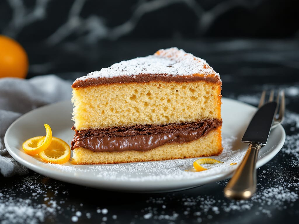 Pan di Spagna alla Nutella con strato di biscotti