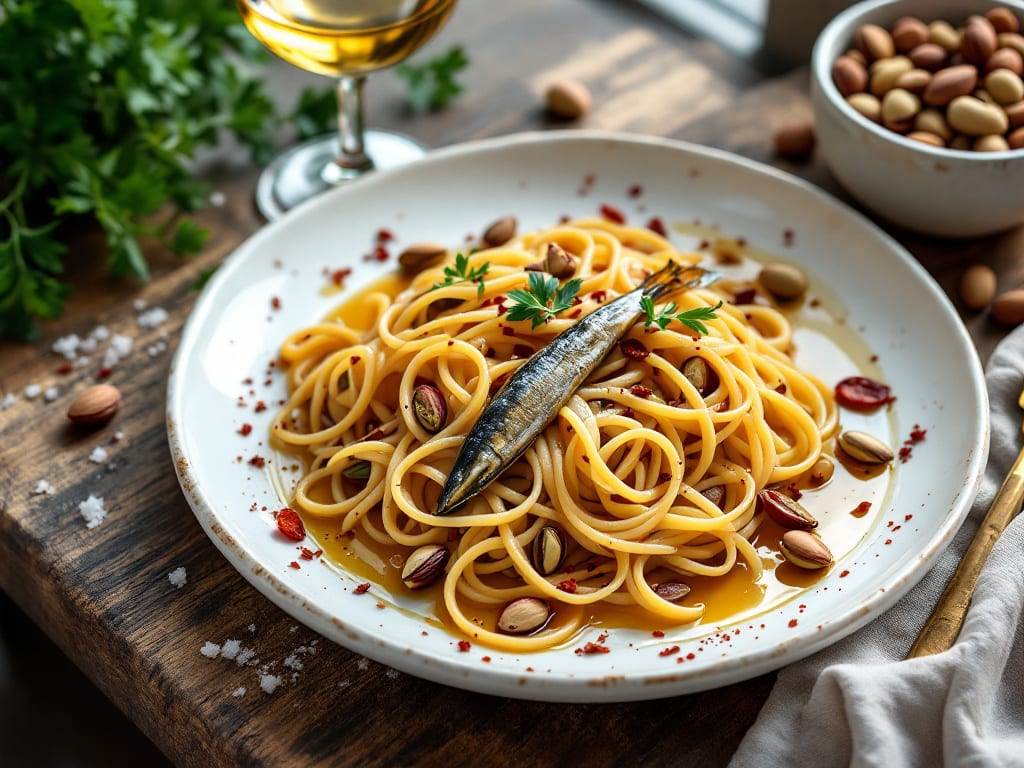 Busiate al pesce azzurro e pistacchi