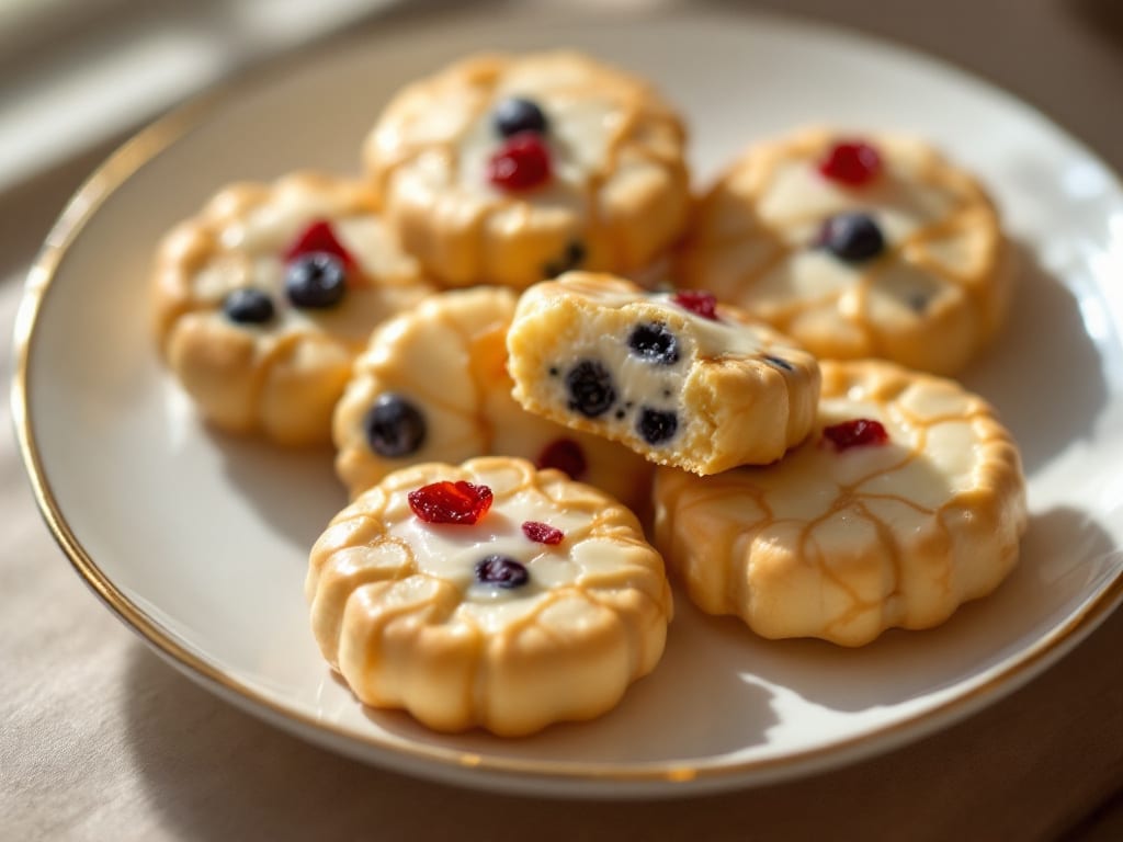 Biscotti al cioccolato bianco e frutti di bosco