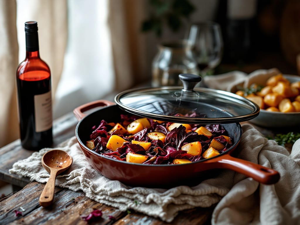 Radicchio brasato al vino rosso con patate