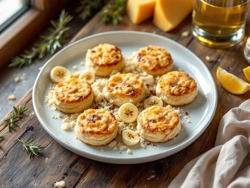 Biscotti salati con banana e formaggio pecorino