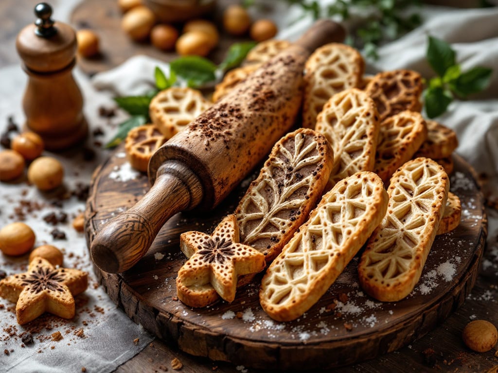 Ricetta biscotti con mattarello decorativo: frolla morbida e zucchero a velo per decorazioni festose