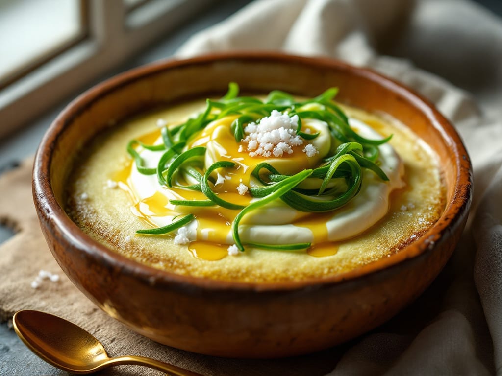 Tortino di soia verde e ricotta