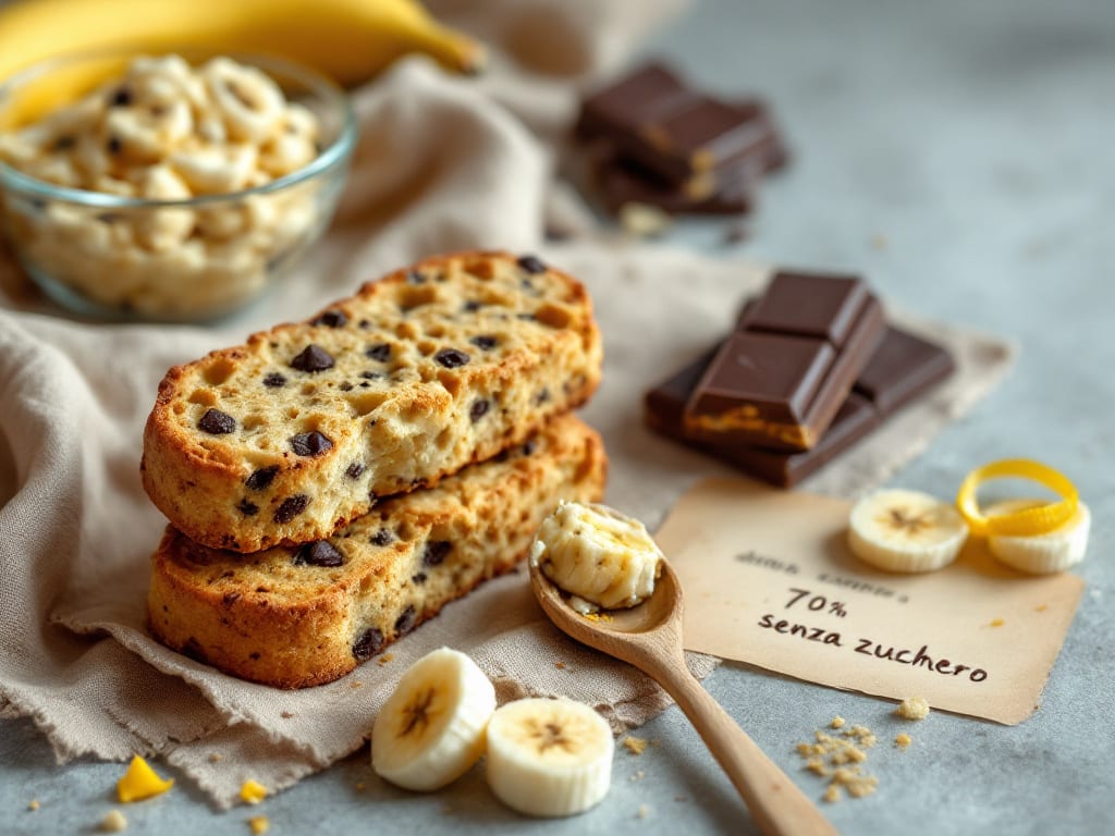 Biscotti al cioccolato fondente e banana