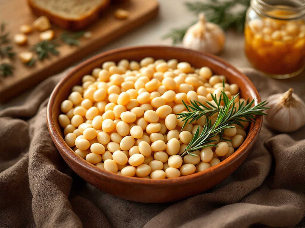 Fagioli bianchi fermentati con aglio e rosmarino