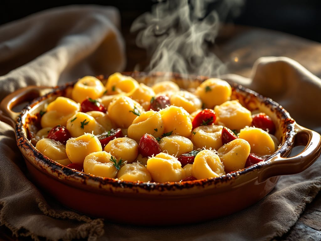 Gnocchi al forno con asiago e pomodori secchi