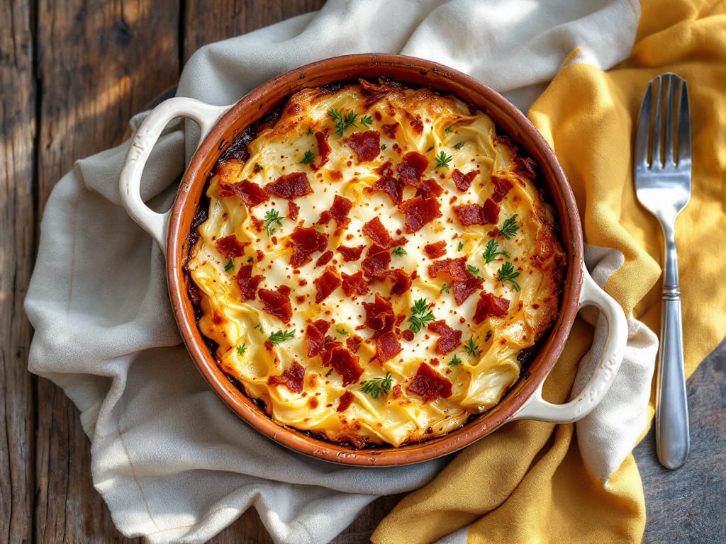 Radicchio gratinato con fontina e pancetta