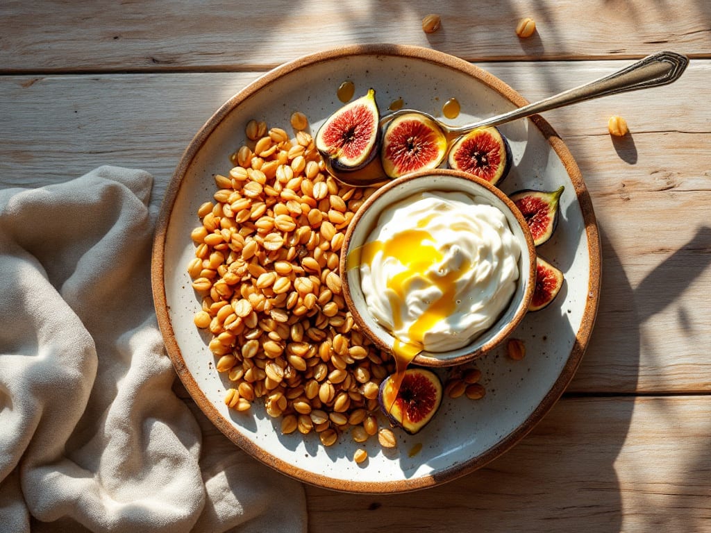 Segale tostata con ricotta e frutta di bosco