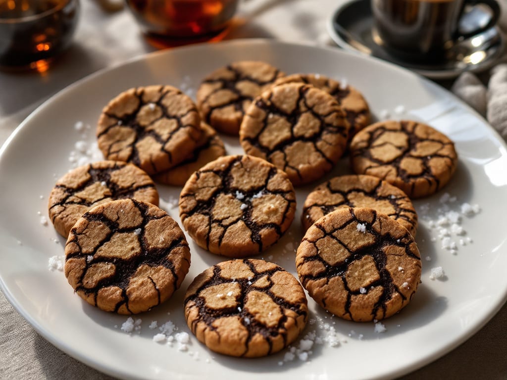 Biscotti al caffè e cacao amaro con sale grosso