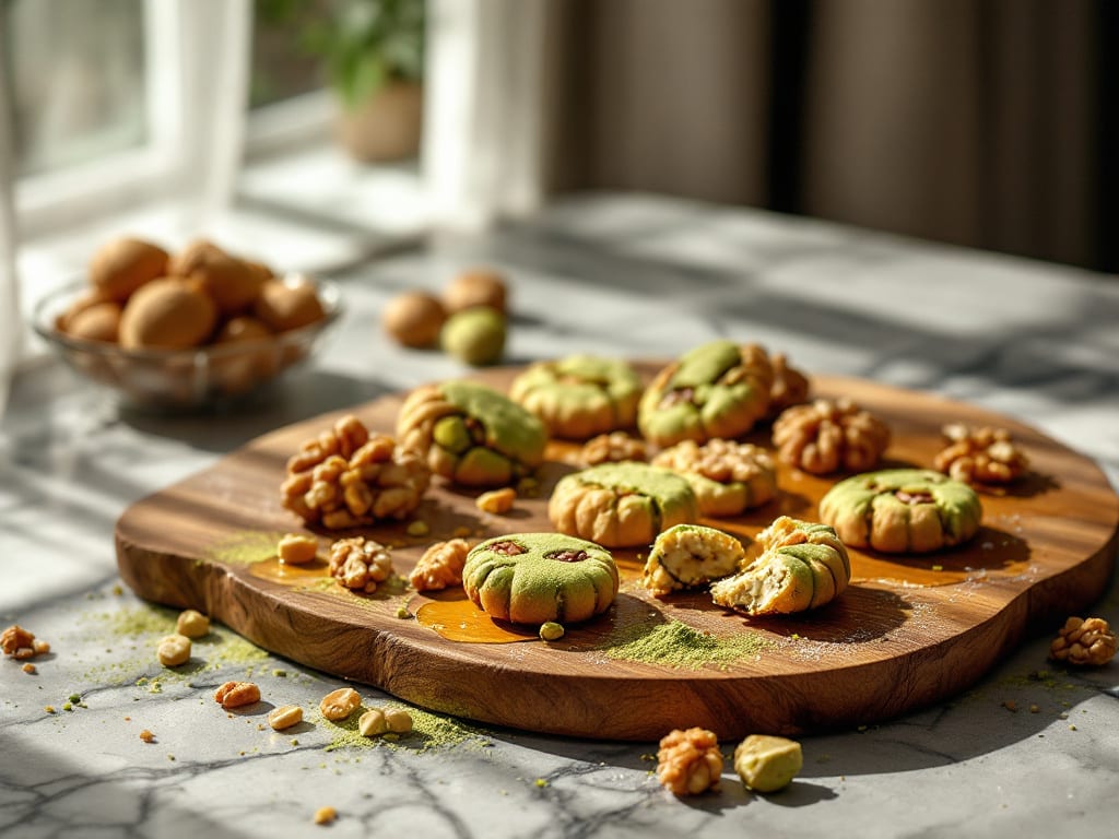 Biscotti al pistacchio e noci per cocktail
