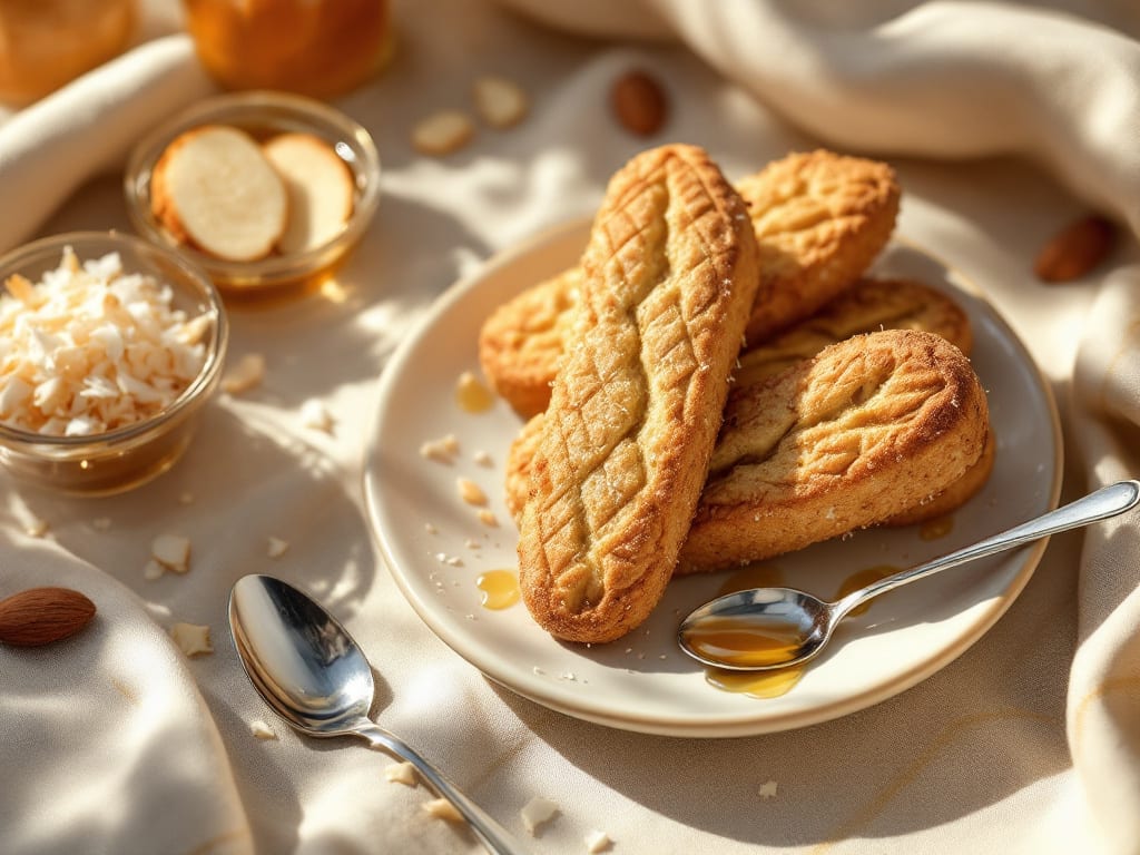 Biscotti scotti gemma di riso al cocco ricetta: lievitati e croccanti fuori, morbidi dentro