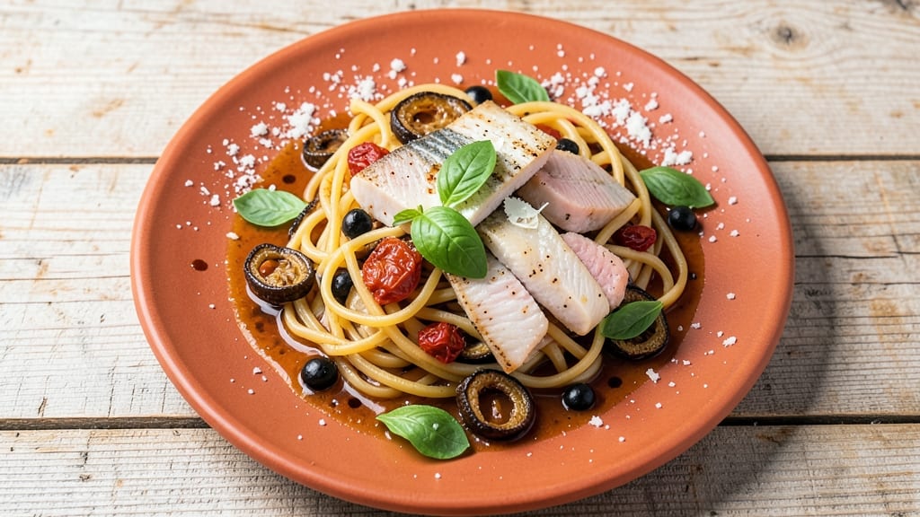 Busiate alla caponata di pesce