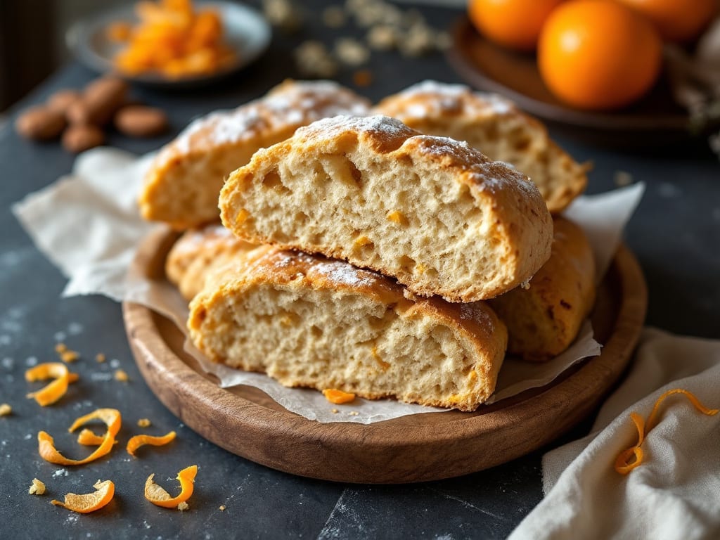 Biscotti all'arancia e vaniglia con zeste candite