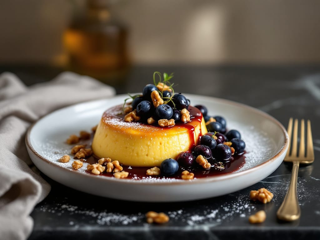 Polenta con salsa di noci e mirtilli