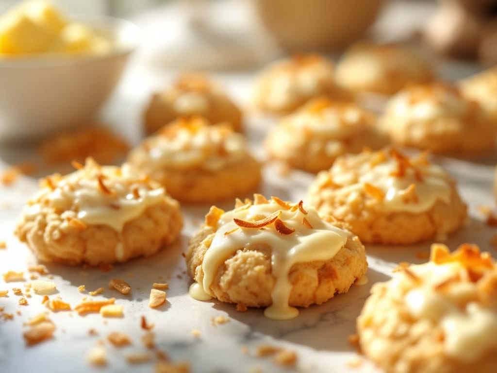 Biscotti al cioccolato bianco e cocco