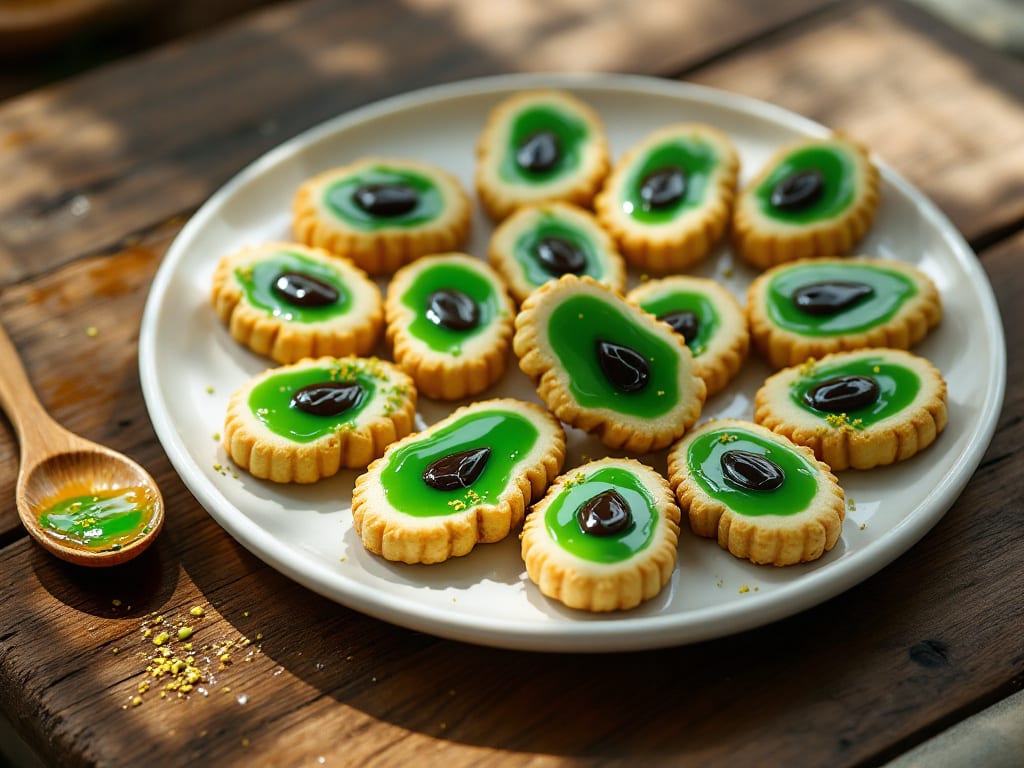Biscotti al pistacchio e banana caramellizzata