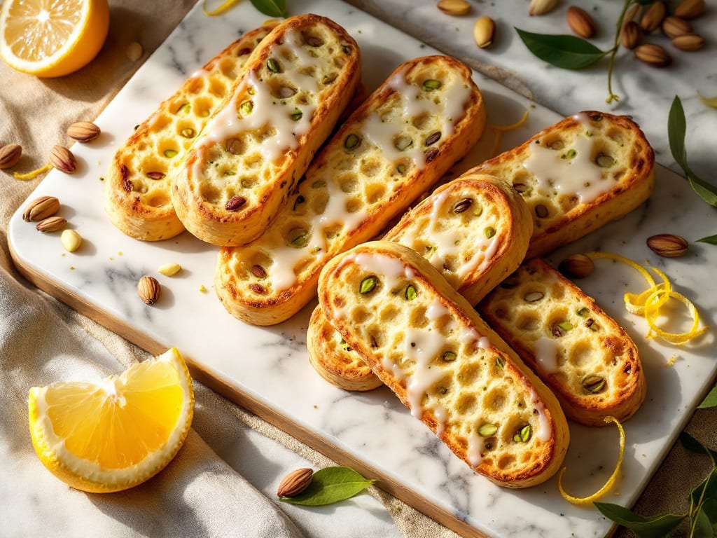 Biscotti al pistacchio e limone senza glassa
