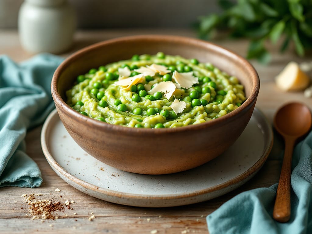 Risotto di piselli e menta fresca