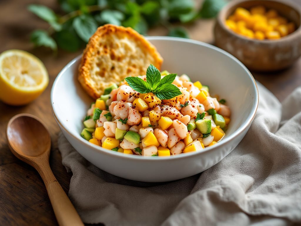 Tartare di aragosta con avocado e mango