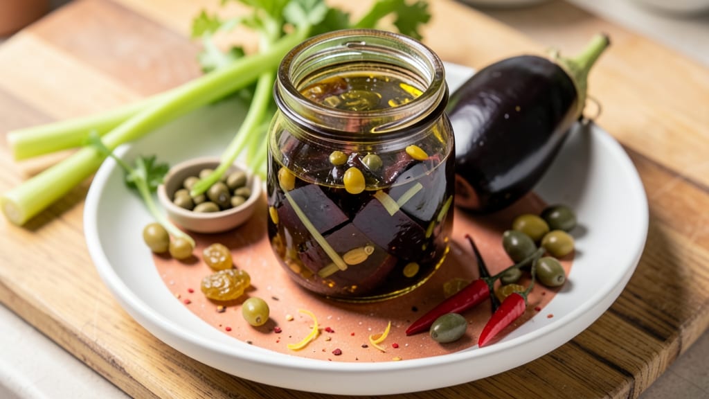 Caponata di melanzane sott'olio