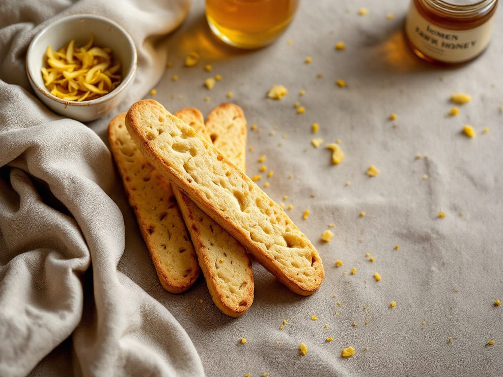 Biscotti al limone e semi di lino senza zucchero