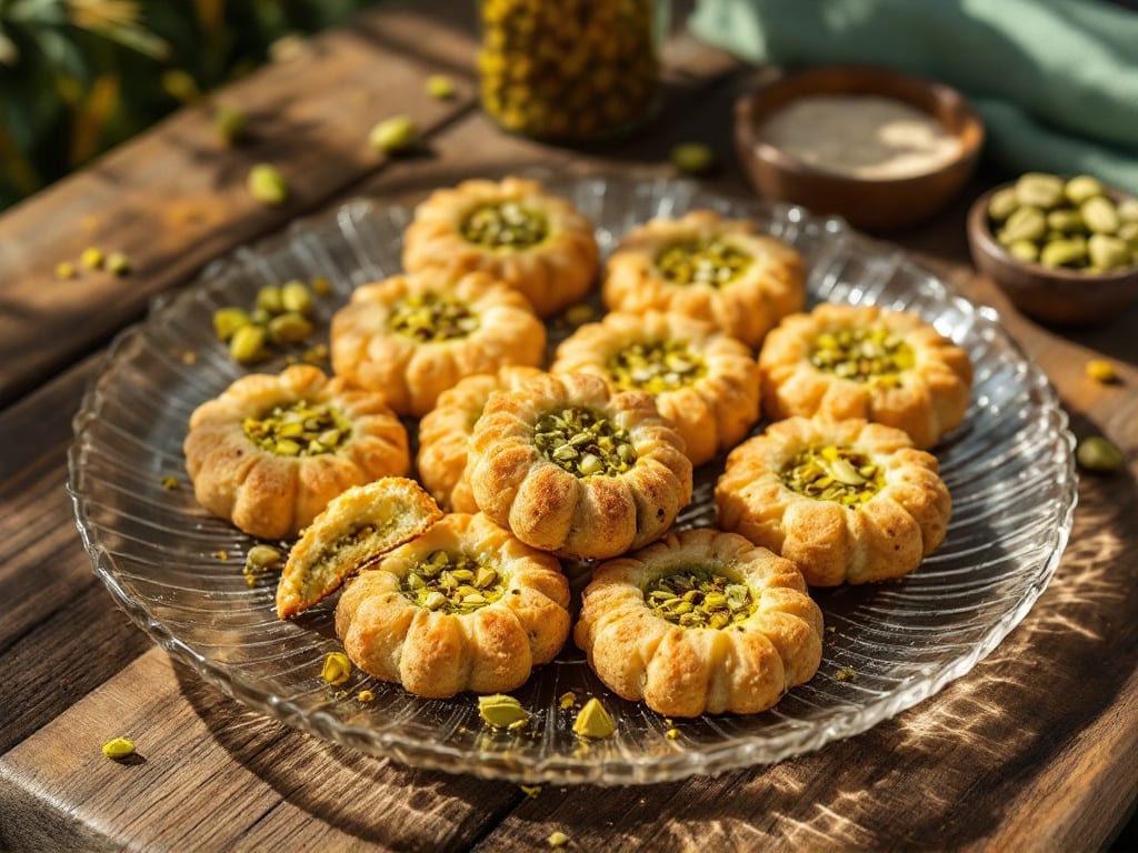 Biscotti al pistacchio e sciroppo di grano